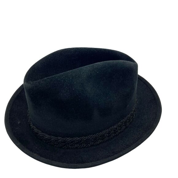 Stetson Fedora Hat Men's Black Fitted Comfort Classic  Size 7-1/8 Vintage Dapper - Picture 3 of 16